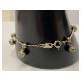 925 Sterling Silver Jingle Bell Charm Bracelet