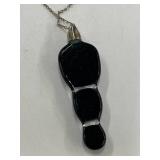Vibrant Dichroic Glass Pendant on Sterling Silver 925 Chain