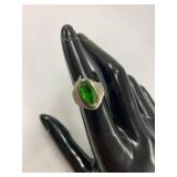Sterling Silver 925 Green Gemstone Marquise Ring Size 6