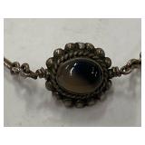 Vintage Sterling Silver 925 Necklace with Floral Accents