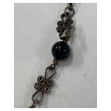 Vintage Sterling Silver 925 Necklace with Floral Accents