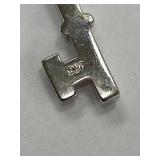 Elegant Sterling Silver 925 Heart Key Pendant Necklace