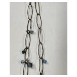 Sterling Silver 925 Necklace with Blue Crystals