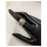Vintage Engraved Sterling Silver 925 Crest Ring Size 7