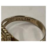 Vintage Engraved Sterling Silver 925 Crest Ring Size 7