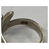 Sterling Silver 925 Zigzag Ring 925 Unique Design Size 6