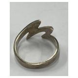 Sterling Silver 925 Zigzag Ring 925 Unique Design Size 6