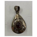 Vintage Sterling Silver 925 Pendant with Cabochon Stone