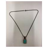 Vintage Sterling Silver 925 Necklace with Turquoise Pendant