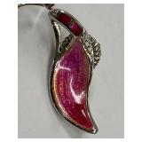 Nicole Barr Sterling Silver 925 Pink Enamel Earrings