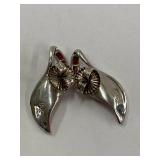 Nicole Barr Sterling Silver 925 Pink Enamel Earrings