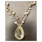 Exquisite Pearl Gemstone Necklace Sterling Silver 925