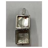 Sterling Silver 925 Locket Box Pendant with Cross Design