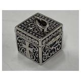 Sterling Silver 925 Locket Box Pendant with Cross Design