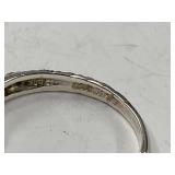 Sterling Silver 925 3 Stone Engagement Ring Size 6.75