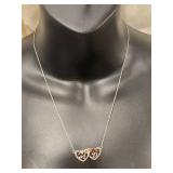 Sterling Silver 925 Heart Initials Necklace A&D
