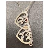 Sterling Silver 925 Heart Initials Necklace A&D