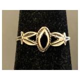 Sterling Silver 925 Black Stone Ring Size 4.75