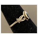 Sterling Silver 925 Black Stone Ring Size 4.75