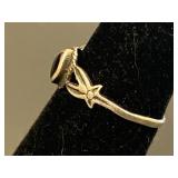 Sterling Silver 925 Black Stone Ring Size 4.75