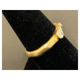 Sterling Silver 925 Ring with Dual Stone Accents Size 8