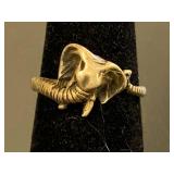 Sterling Silver 925 Elephant Ring Size 6