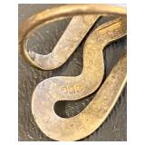 Vintage Sterling Silver 925 Abstract Ring Size 7.75