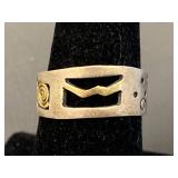 Handcrafted Sterling Silver 925 Ring Size 8 Unique Design