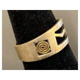 Handcrafted Sterling Silver 925 Ring Size 8 Unique Design