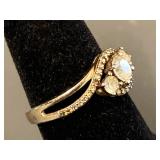 Sterling Silver 925 Ring with Trio of Stones Size 7