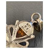 V.B. Poland Sterling Silver 925 Amber Pendant