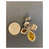 V.B. Poland Sterling Silver 925 Amber Pendant