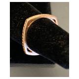 Sterling Silver 925 Rose Gold Tone Finish Ring Size 6.75