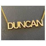 Custom Duncan Name Necklace 925 Sterling Silver