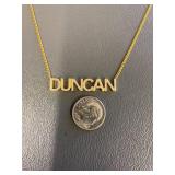 Custom Duncan Name Necklace 925 Sterling Silver
