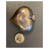Sterling Silver Heart Pendant .925 Vintage Unique