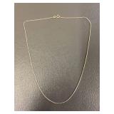 Italian 925 Sterling Silver Box Chain Necklace