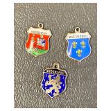 Vintage 83.5%Sterling Silver 925 Enamel Shield Charms Collection