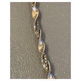 Italian Sterling Silver 925 Twisted Rope Necklace