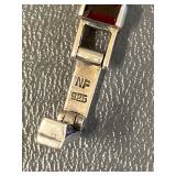 Sterling Silver 925 Red Stone Bracelet & Earring Set