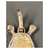 Sterling Silver 925 Snail Pendant Enamel Accents