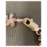 Sterling Silver 925 Floral Link Bracelet