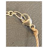 Sterling Silver 925 Hexagonal Blue Beaded Necklace