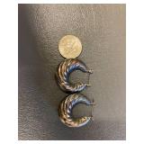 Vintage Sterling Silver 925 Twisted Hoop Earrings