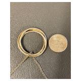 Sterling Silver 925 Interlocking Rings Pendant Necklace