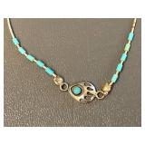 Sterling Silver 925 Turquoise Anklet - Bear Claw Design