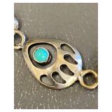 Sterling Silver 925 Turquoise Anklet - Bear Claw Design