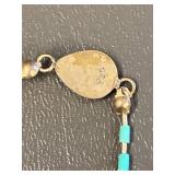 Sterling Silver 925 Turquoise Anklet - Bear Claw Design