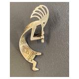 Sterling Silver Kokopelli Brooch Pin 925