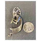 Sterling Silver Kokopelli Brooch Pin 925